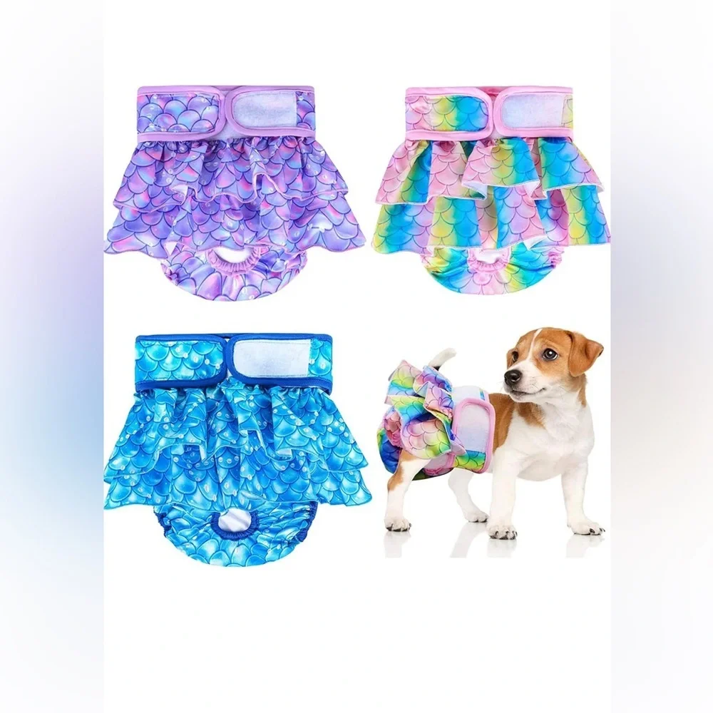 Lot Of‎ 2 Female Dog Diapers And 1 Sanitary Diaper 2 Small And 1 XS See Pictures